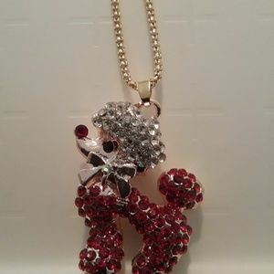Betsey Johnson Poodle Pendant necklace NWT